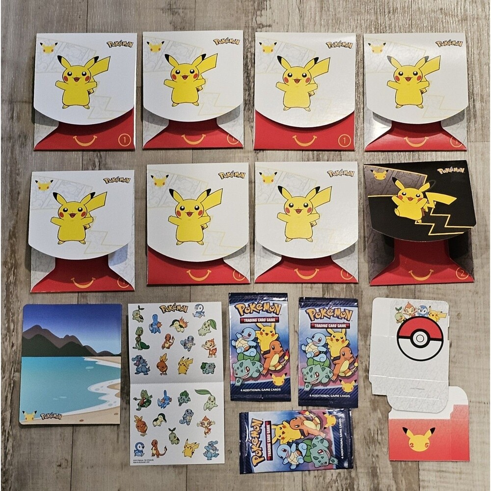 Pokemon TCG 25th Anniversary EMPTY Lot Of 8+ 3 Pack Bundle Promo McDonald's 2021